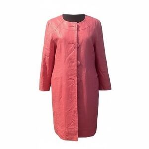 NWOT Live a little pink‎ Women's Pink 3/4-Sleeve Linen Long Blazer Jacket Medium